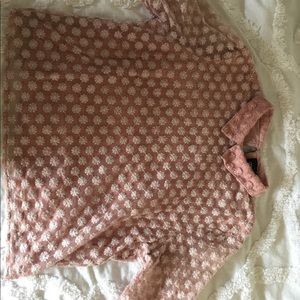 ASOS embroidered pink mesh top